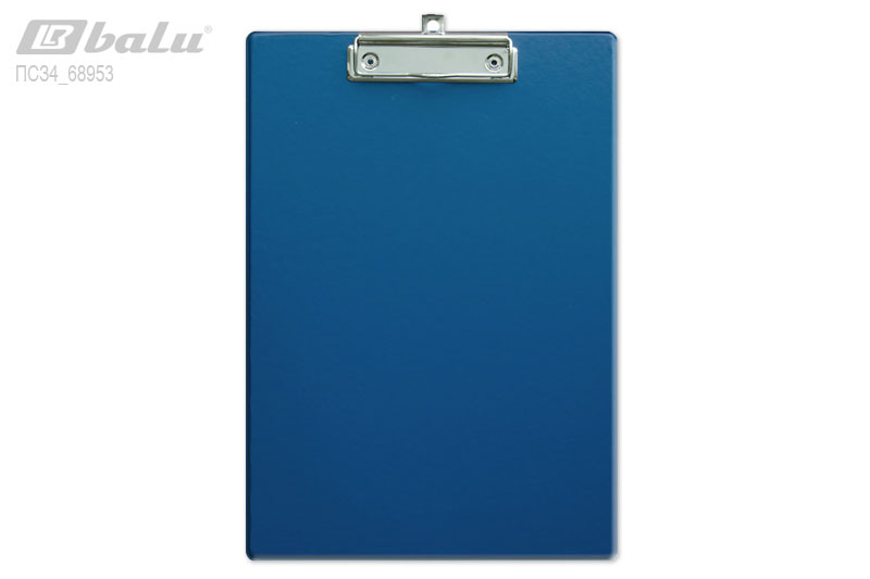 Доска-клипборд, формат А4, металлический зажим, картон+ПВХ, цвет синий, толщина пластика 200 мкм.